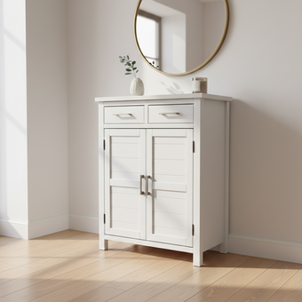 White Alice Shoe Cabinet (W800 D400 H1000mm)