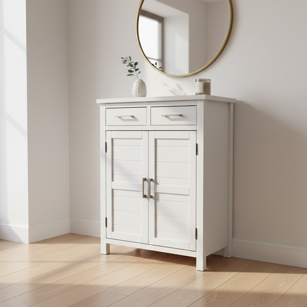 White Alice Shoe Cabinet (W800 D400 H1000mm)