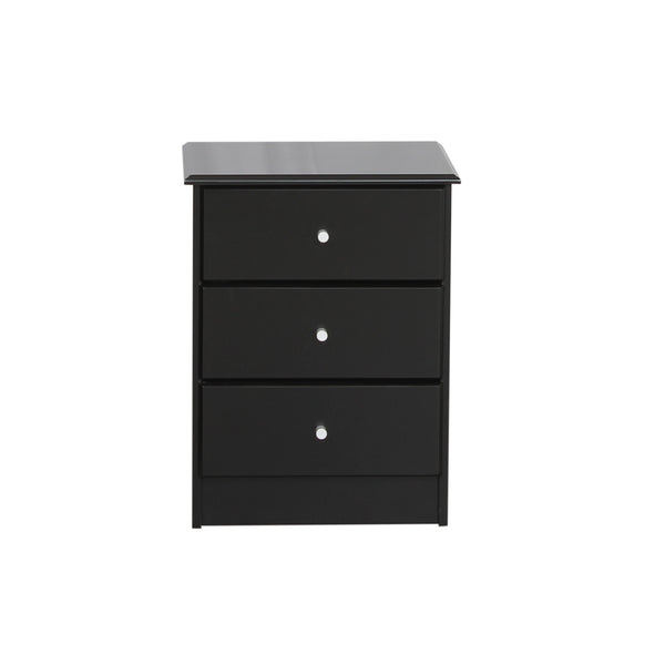 Black Pearl 3 Drawer Bedside (455W x 400D 590H mm)