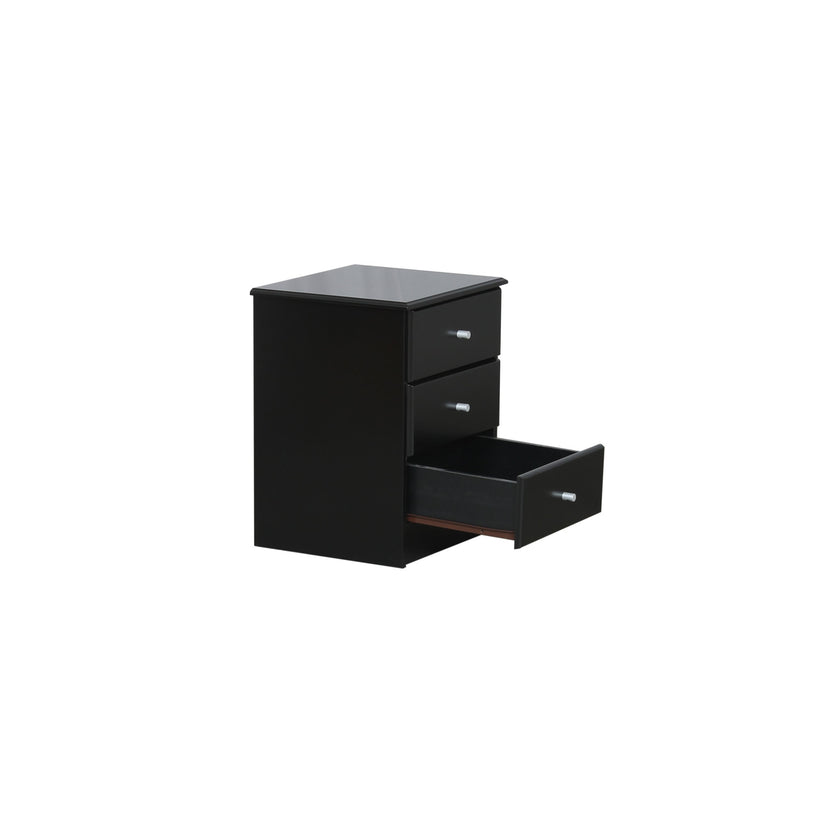 Black Pearl 3 Drawer Bedside