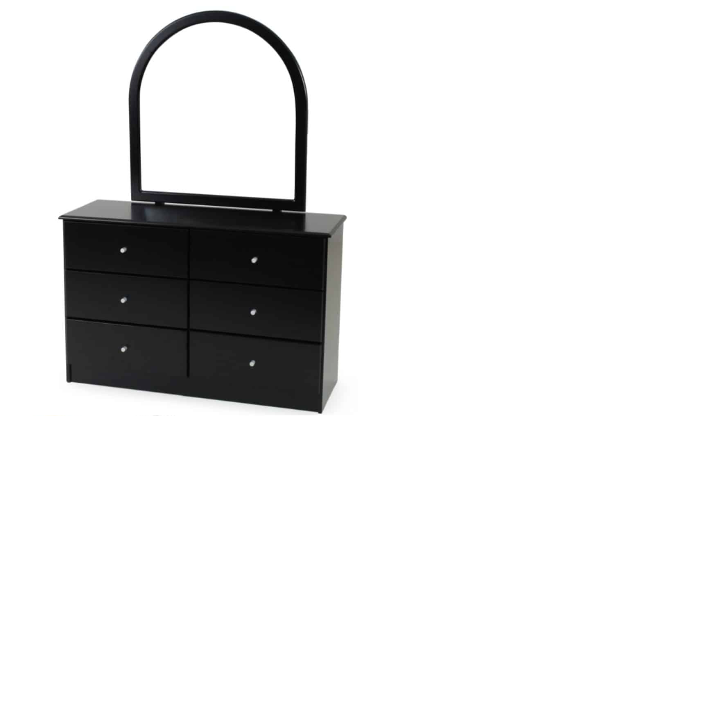 Black Pearl 6 Dresser And Mirror (1155W x 400D 1575H mm)