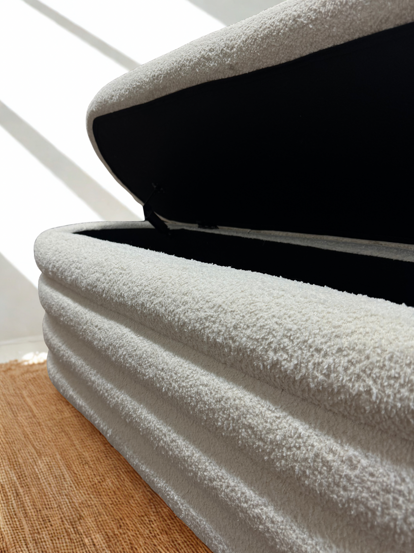 Ollie Boucle Storage Ottoman - Bench