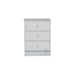 Pearl Bay White 3 Drawer Bedside (455W x 400D 590H mm)