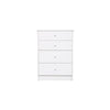 Pearl Bay White 4 Drawer Tallboy (595W x 400D 825H mm)