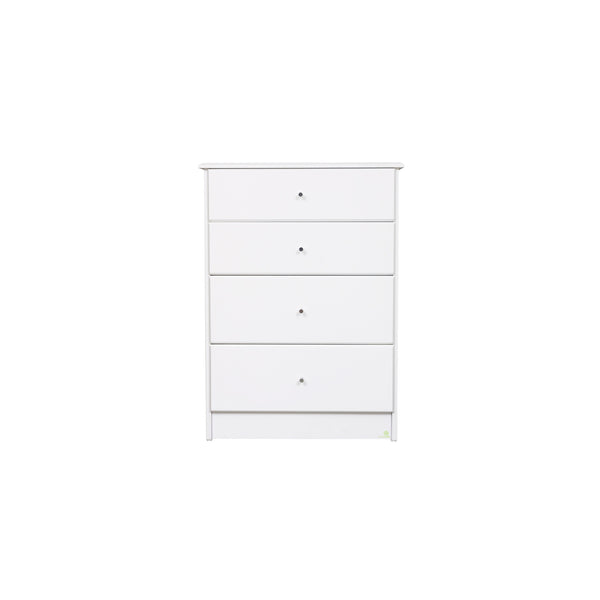 Pearl Bay White 4 Drawer Tallboy (595W x 400D 825H mm)