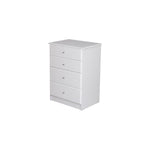Pearl Bay White 4 Drawer Tallboy (595W x 400D 825H mm)