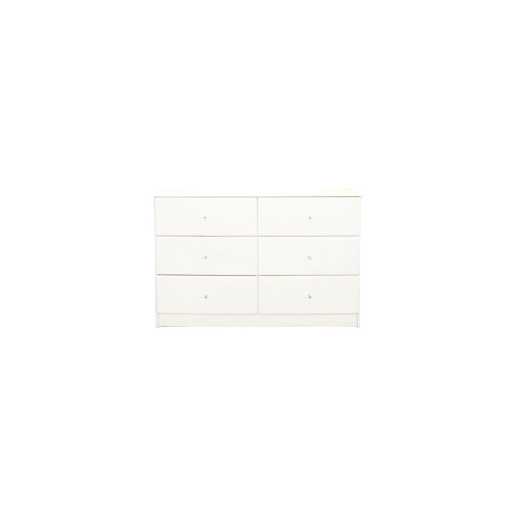 Pearl-Bay-White-6-Drawer-Lowboy (1155W x 400D 750H mm)
