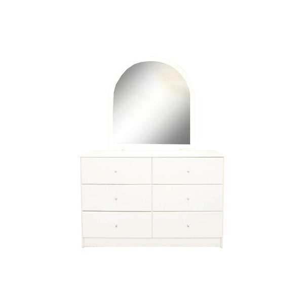Pearl Bay White 6 Dresser and Mirror (1155W x 400D 1575H mm)