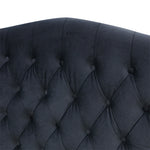 Milton Upholstered Buttoned Headboard (Black) - Double (W1370 H1400 D130mm)