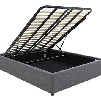Denver Gas Lift Storage Bed Base (Grey) - Super King (W183 x H35 x D208 CM)