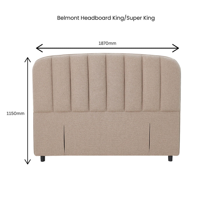 Belmont Super King Headboard - Khaki