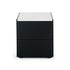 Cube Black Oak Side Table 2drw (Marble Top)