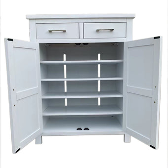 White Alice Shoe Cabinet (W800 D400 H1000mm)