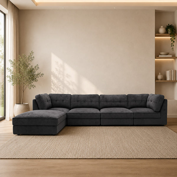 Orlando 5 Piece Modular Sofa - Black