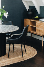 Bari Dining Chair- Black PU (W50 D53 SH66/H91CM)