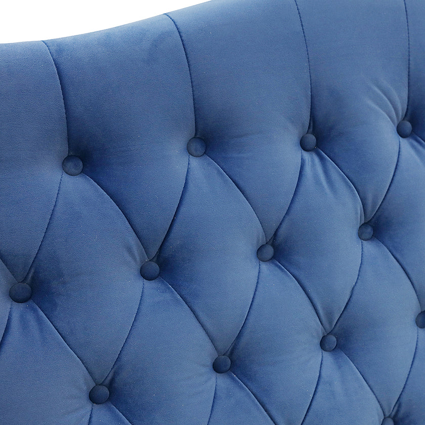 Milton Upholstered Buttoned Headboard (Blue) - Queen (W1540 H1400 D130mm)