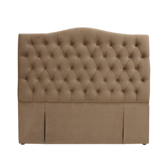 Milton Upholstered Buttoned Headboard (Brown) - Double (W1370 H1400 D130mm)