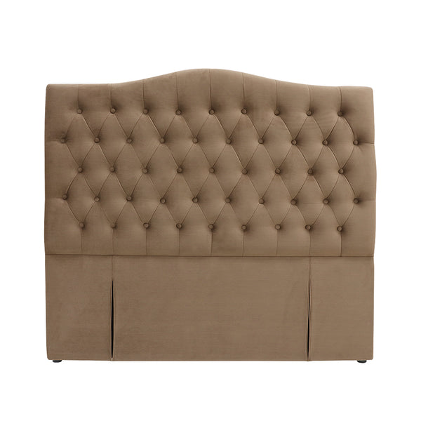 Milton Upholstered Buttoned Headboard (Brown) - King (W1690 H1400 D130mm)