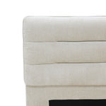 Gore Puffed Bed Base with Headboard ( Beige) - Queen