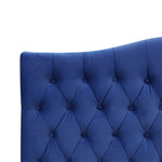 Milton Upholstered Buttoned Headboard (Blue) - Double (W1370 H1400 D130mm)