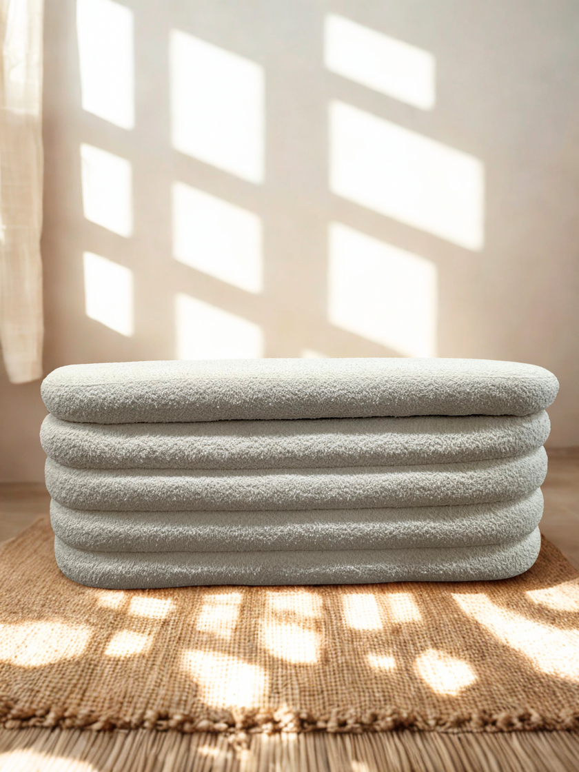 Ollie Boucle Storage Ottoman - Bench