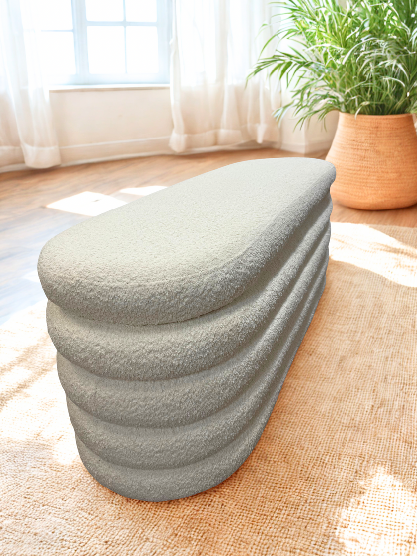 Ollie Boucle Storage Ottoman - Bench