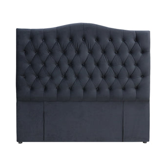 Milton Upholstered Buttoned Headboard (Black) - Double (W1370 H1400 D130mm)