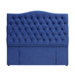 Milton Upholstered Buttoned Headboard (Blue) - Double (W1370 H1400 D130mm)