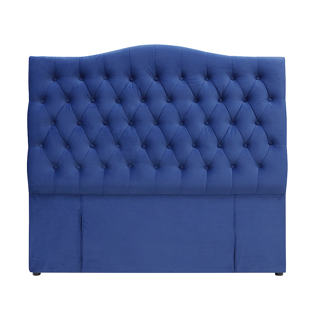 Milton Upholstered Buttoned Headboard (Blue) - Double (W1370 H1400 D130mm)