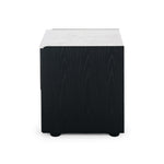 Cube Black Oak Side Table 2drw (Marble Top) W45 D45 H50CM