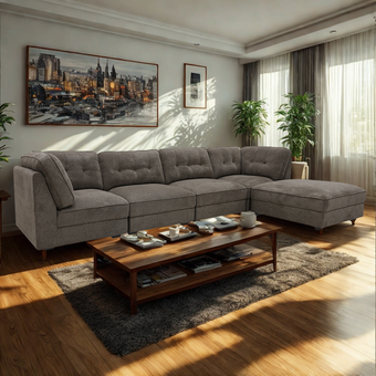 Orlando 5 Piece Modular Sofa - Latte