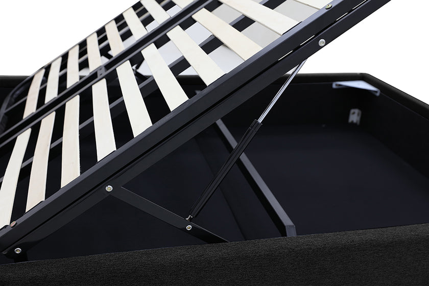 Denver Gas Lift Storage Bed Base (Black) - Double (W137 x H35 x 208 CM)