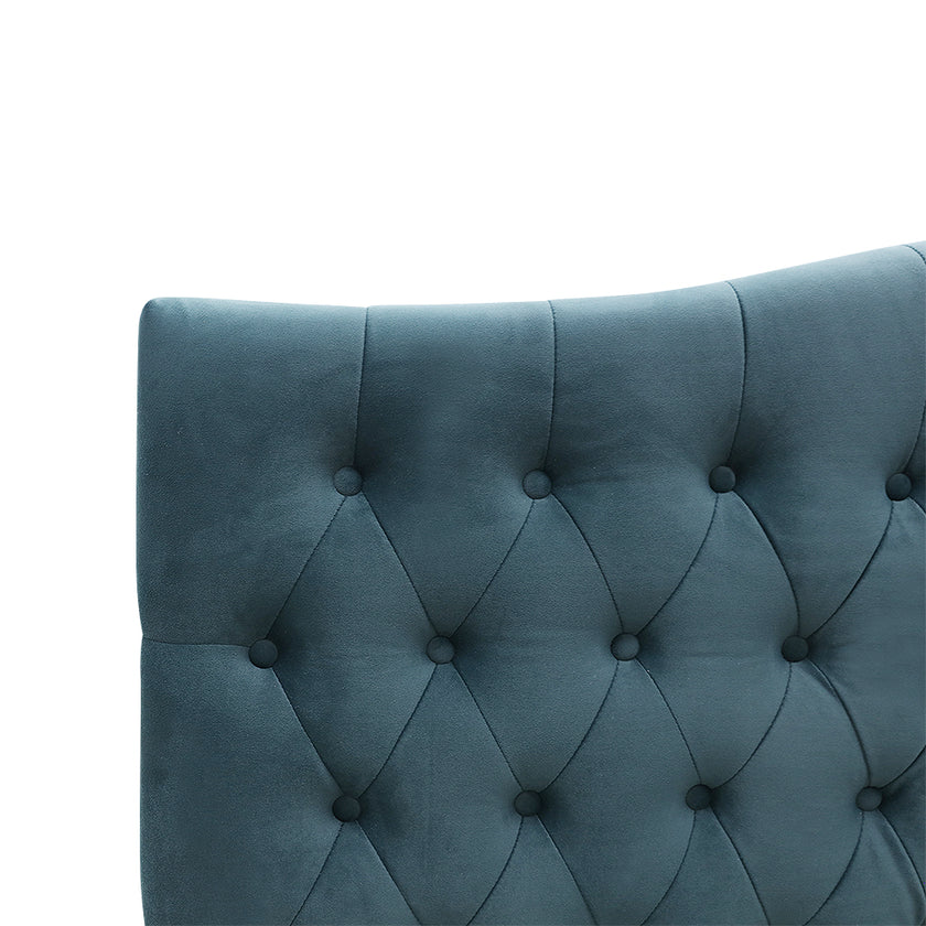 Milton Upholstered Buttoned Headboard (Green) - Queen (W1540 H1400 D130mm)