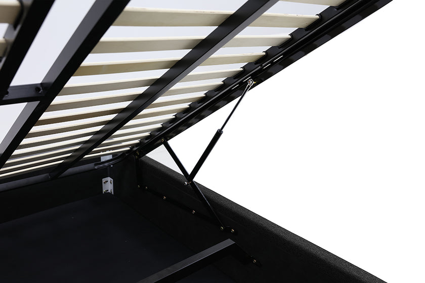 Denver Gas Lift Storage Bed Base (Black) - Double (W137 x H35 x 208 CM)
