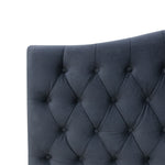 Milton Upholstered Buttoned Headboard (Black) - Double (W1370 H1400 D130mm)