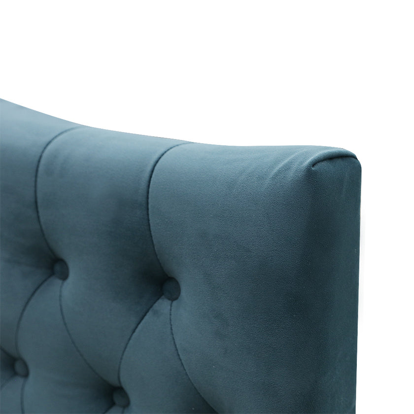 Milton Upholstered Buttoned Headboard (Green) - Queen (W1540 H1400 D130mm)