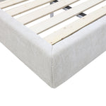 Gore Puffed Bed Base with Headboard ( Beige) - Queen