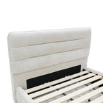 Gore Puffed Bed Base with Headboard ( Beige) - Queen