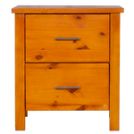 Alice 2 Drawer Bedside - Stained (W540 W420 H600mm)