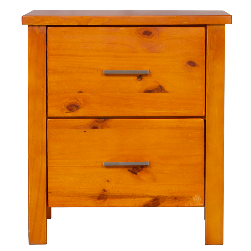 Alice 2 Drawer Bedside - Stained