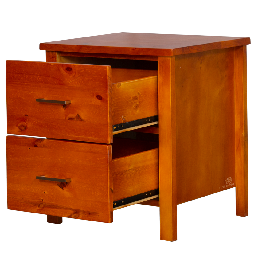 Alice 2 Drawer Bedside - Stained