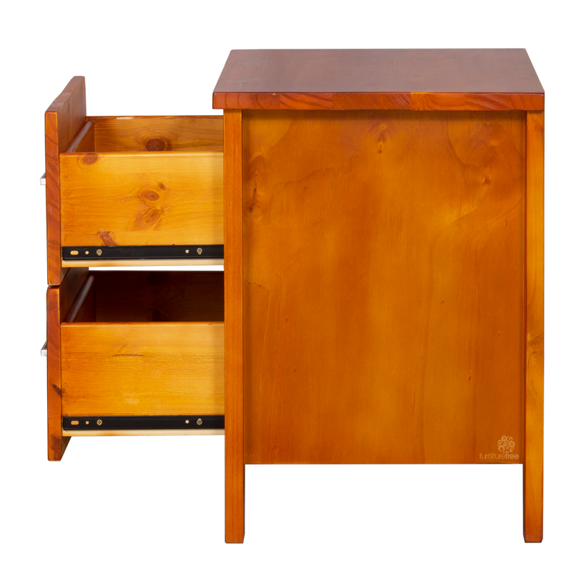 Alice 2 Drawer Bedside - Stained