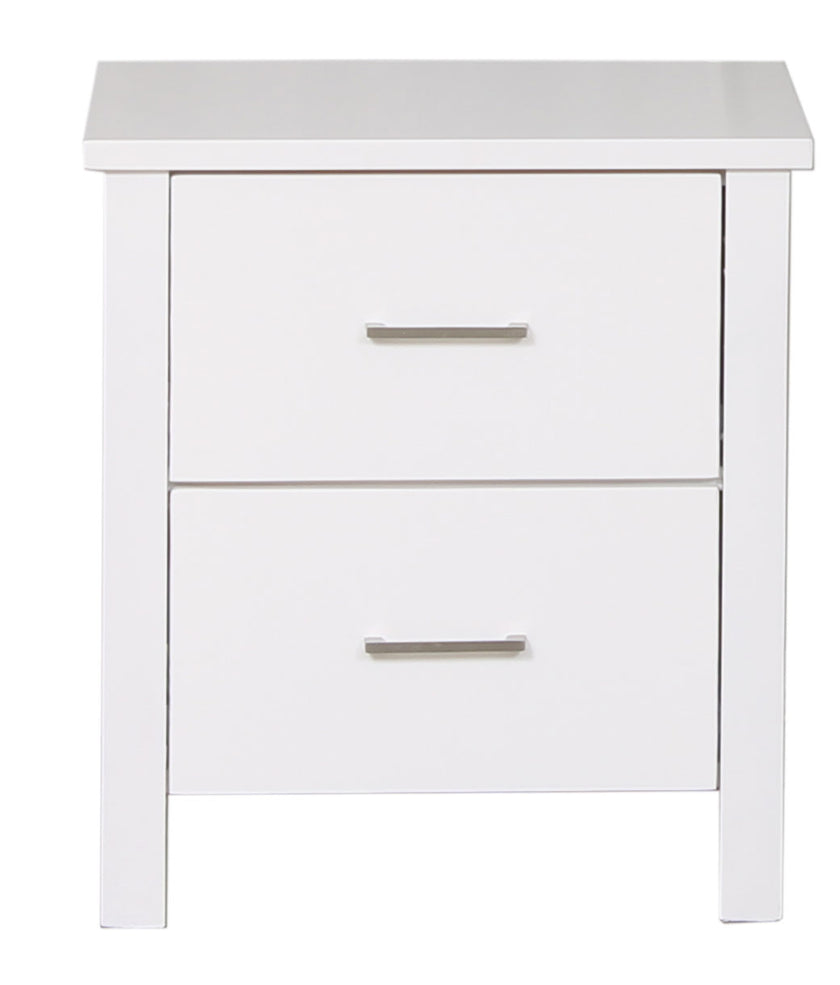White Alice 2 Drawer Bedside