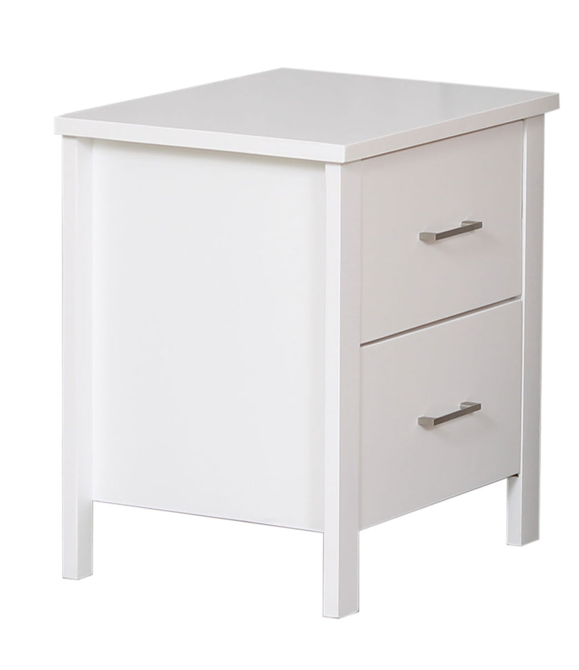White Alice 2 Drawer Bedside