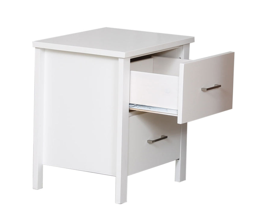 White Alice 2 Drawer Bedside