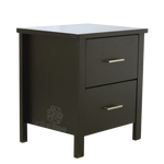 Black Alice 2 Drawer Bedside (W540 D420 H600mm)