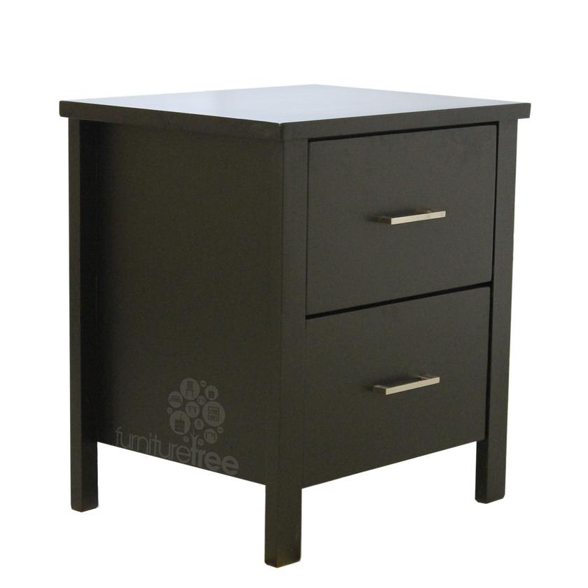 Black Alice 2 Drawer Bedside