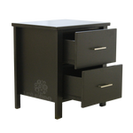 Black Alice 2 Drawer Bedside (W540 D420 H600mm)