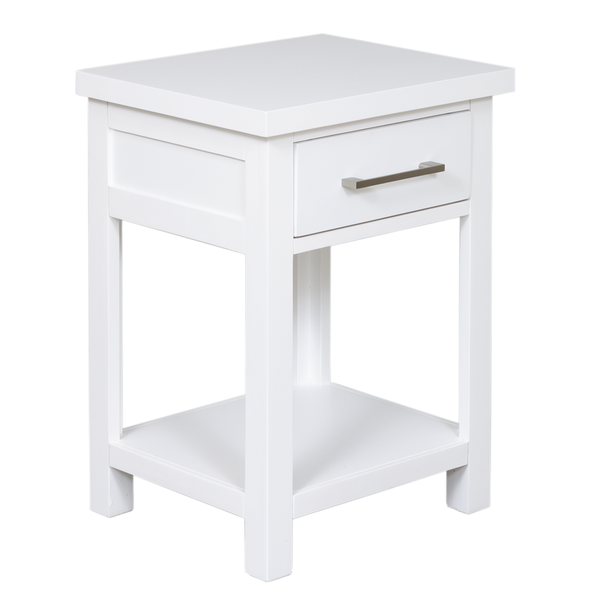 New Master 1 Drawer Bed side White
