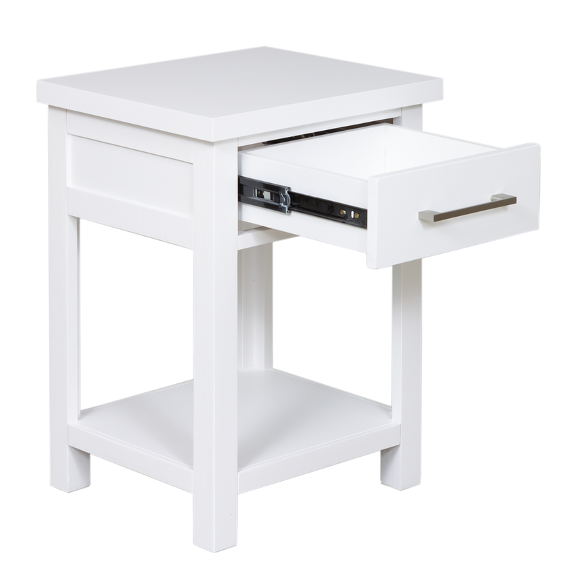New Master 1 Drawer Bed side White